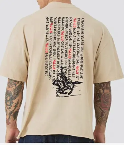 Göktürk Yazıtları Baskılı Oversize T-Shirt